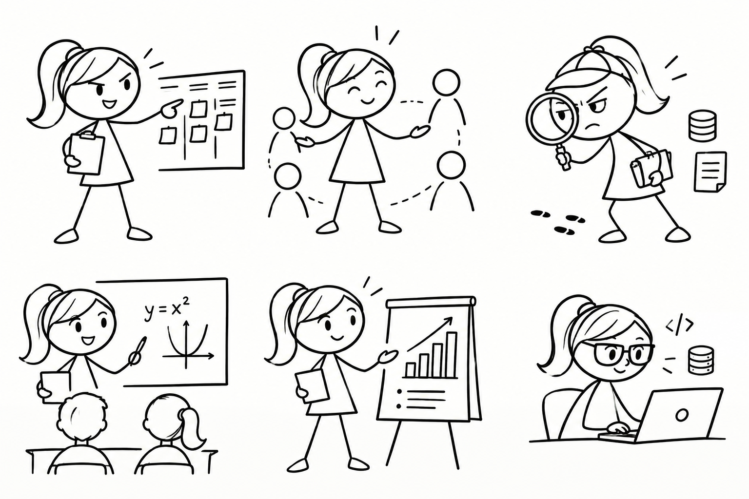 Zes rollen van een veelzijdige professional: scrum master, verbinder, analist, docent, presentator en developer